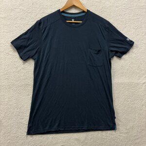 Kuhl Klimitizer Shirt Mens Large Blue Merino Wool Blend Crew Neck Pocket Stretch
